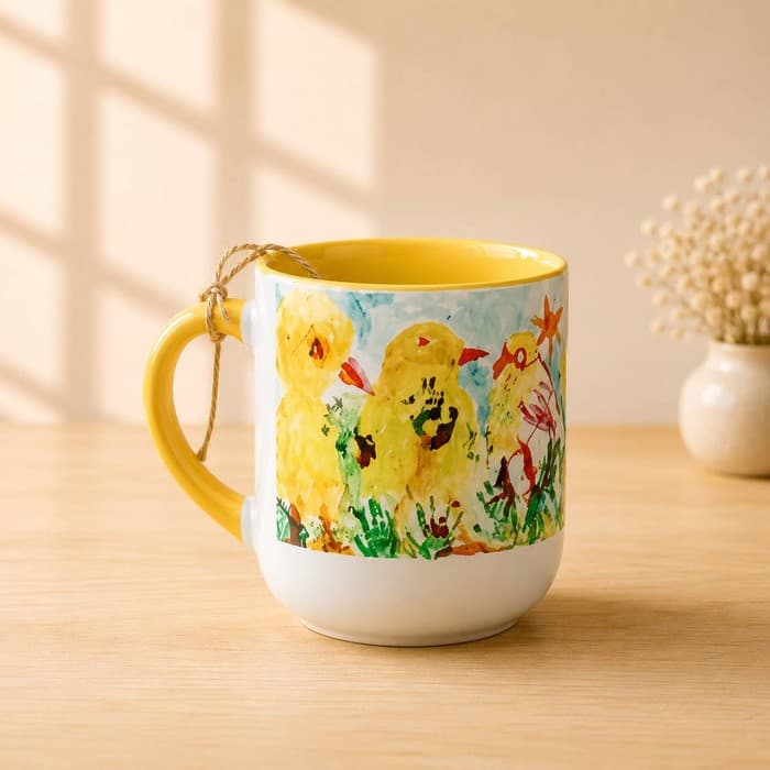 ماگ انحنادار طرح جوجه‌ها (باجعبه)