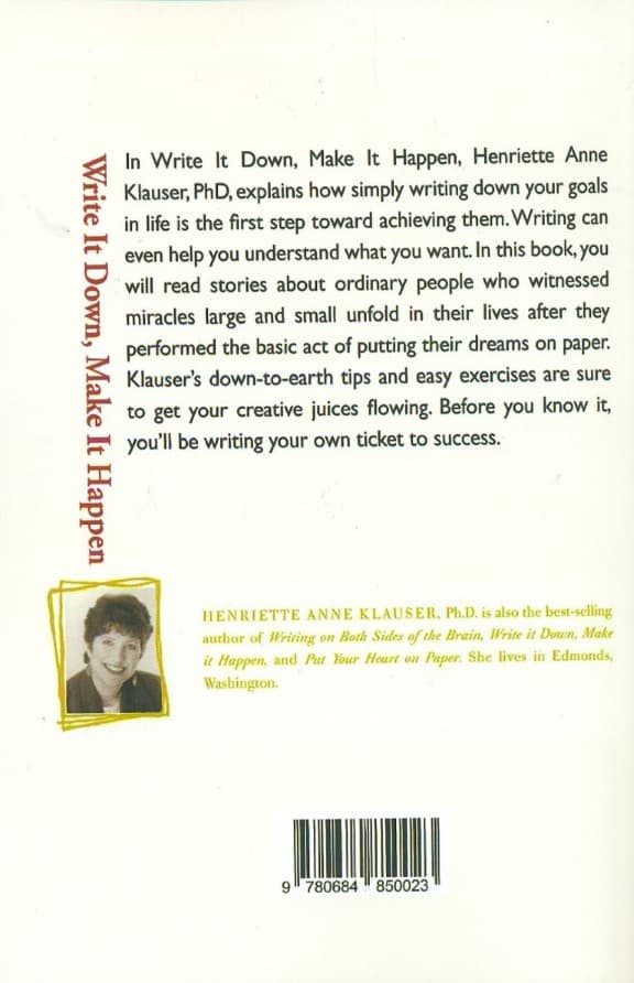 Write It Down Make It Happen