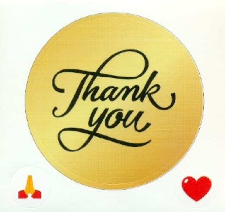 استیکر دات کارت (Thank You) طرح قلب