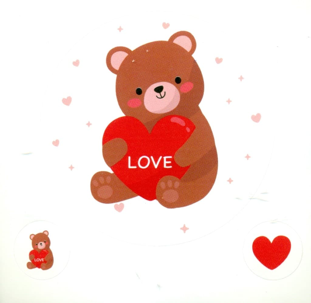 استیکر دات کارت (Love) طرح بچه خرس
