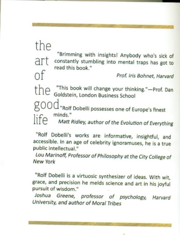 The art of the good life