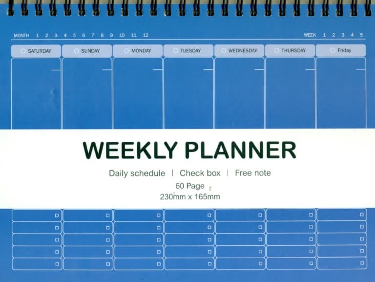 دفتر برنامه‌ریزی مدل weekly planner کد 3122