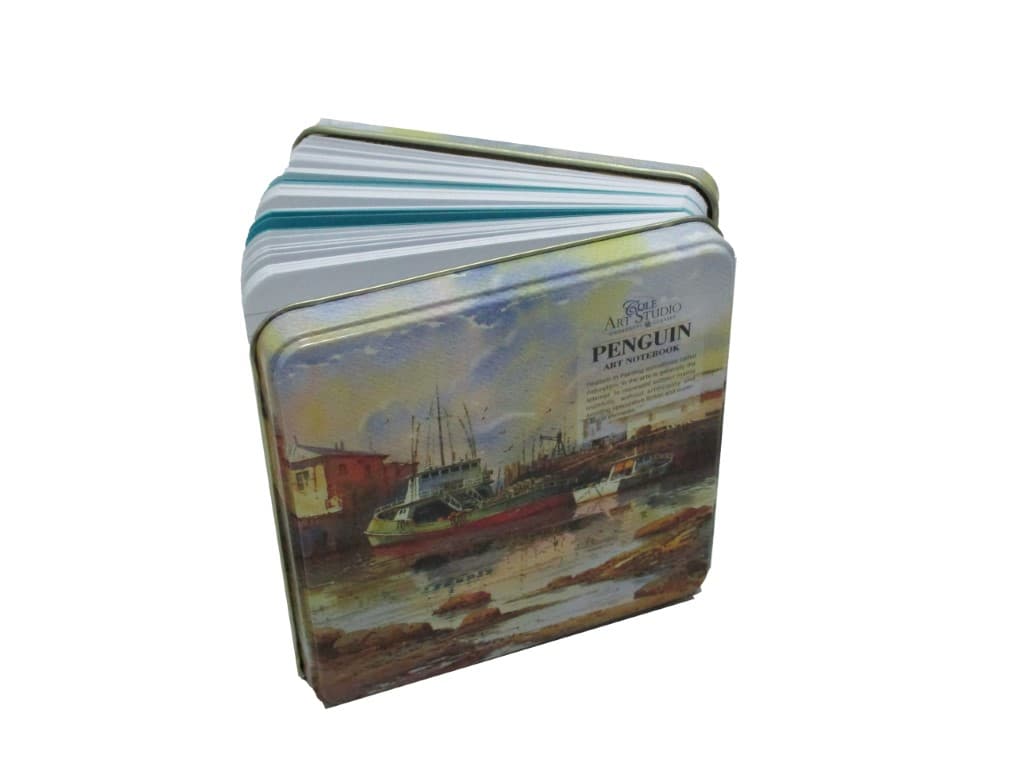 دفترچه یادداشت جلد فلزی پنگوئن طرح قایق (کد 634) خشتی کوچک