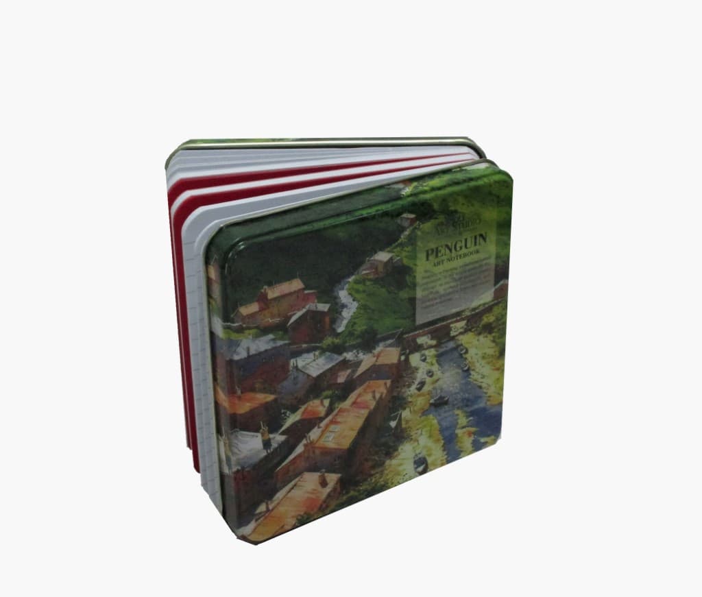 دفترچه یادداشت جلد فلزی پنگوئن طرح رودخانه (کد 672) خشتی کوچک