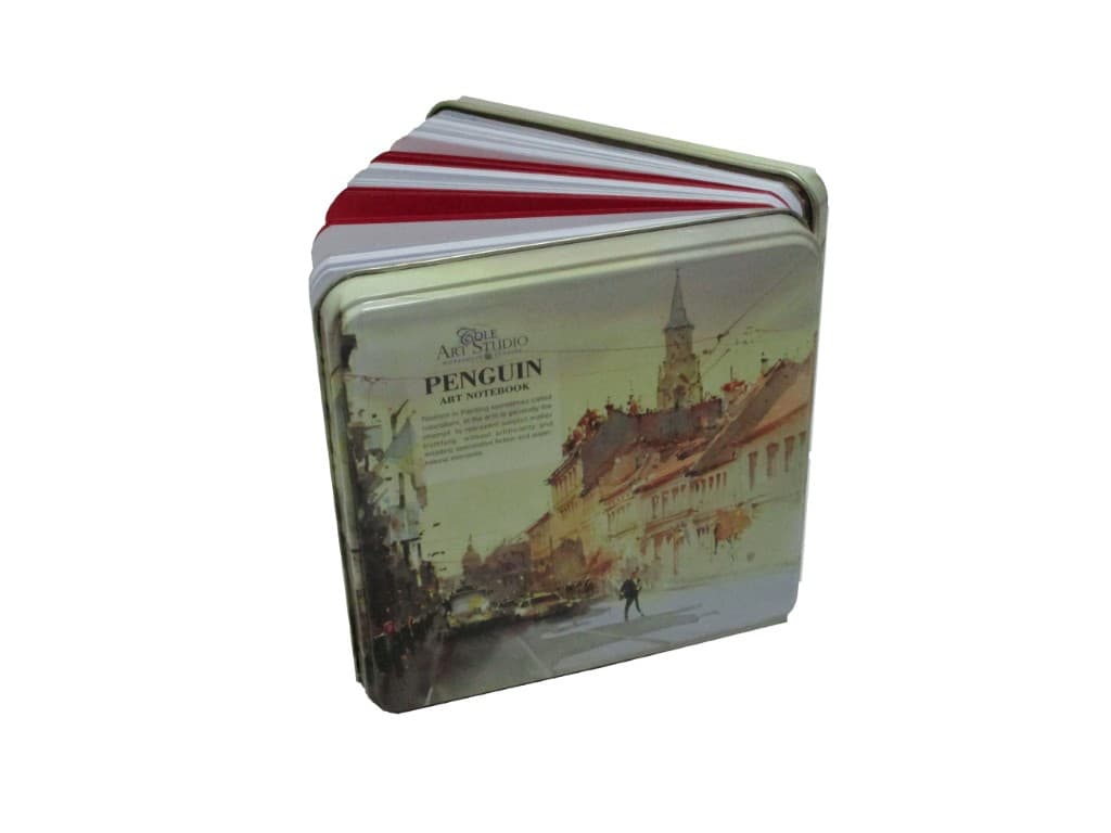 دفترچه یادداشت جلد فلزی پنگوئن طرح خیابان (کد 883) خشتی کوچک