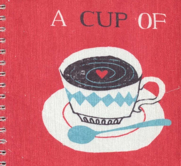 دفتر یادداشت نقطه ای مخملی قدیما (طرح A CUP OF)،(بولت ژورنال J 20)،(سیمی)