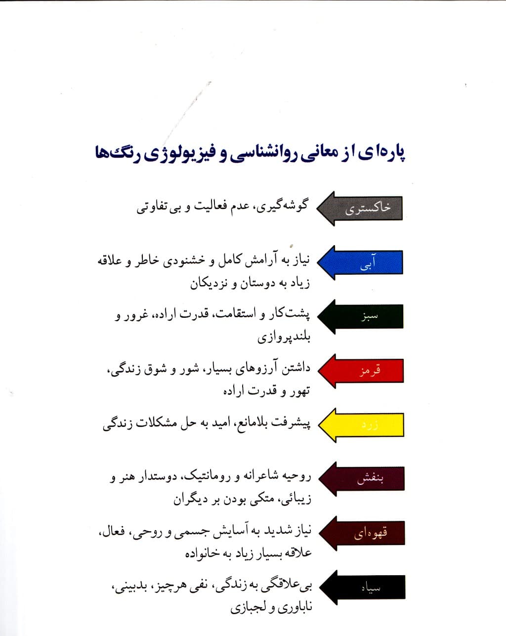 روانشناسی رنگ‌ها