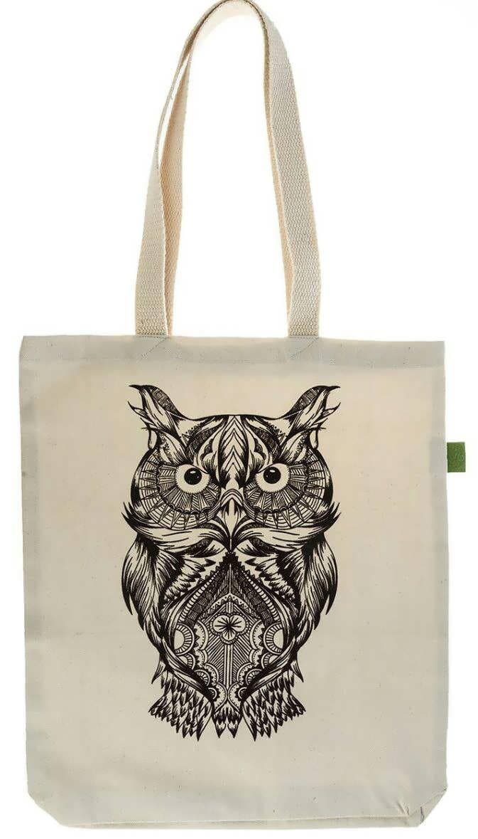 کیف پارچه‌ای 40 در 40 (طرح جغد)