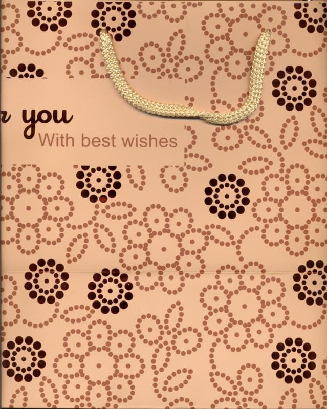 پاکت هدیه بزرگ نیکی گل‌های ریز طلاکوب کد 07