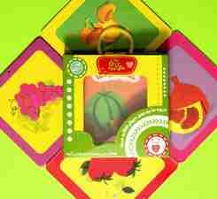 مجموعه تابلو کتاب میوه (شناخت میوه ها)،(2زبانه،6عددی،باجعبه)