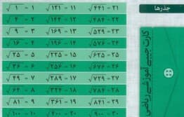 فلش کارت جیبی جذرها و توان های مهم و کاربردی (گلاسه)