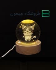 گوی کریستال 8 سانت طرح 2 (کرومی)