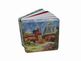 دفترچه یادداشت جلد فلزی پنگوئن طرح دهکده (کد 627) خشتی کوچک