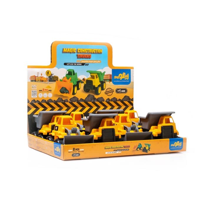 بسته اسباب بازی ماشین های مجیک ساخت و ساز (8عددی،باجعبه)
