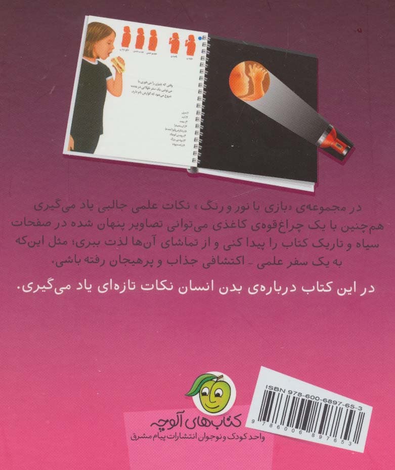 در اعماق بدن انسان (با 1 چراغ قوه ی کاغذی) (بازی با نور و رنگ)