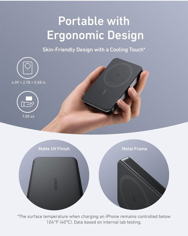 پاوربانک بیسیم انکر 10000mAh مدل A1664 (سفید)